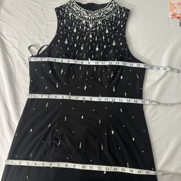 NWT Mac Duggal [ 10 ] 2260 High Neck Sleeveless Beaded Jersey Fitted Gown J1811 - Picture 5 of 15